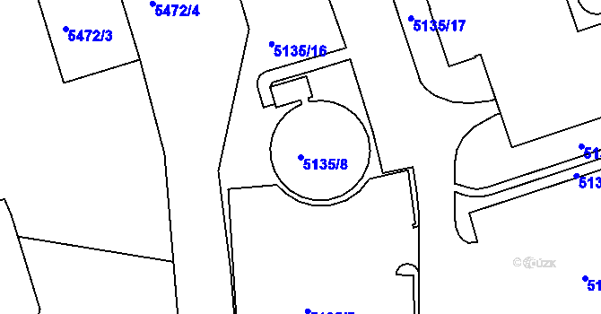 Parcela st. 5135/8 v KÚ Česká Lípa, Katastrální mapa