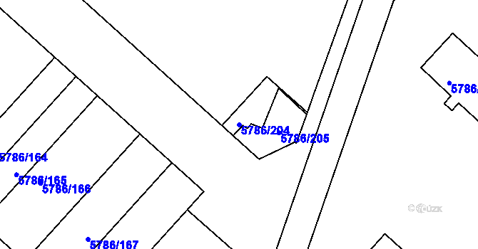 Parcela st. 5786/204 v KÚ Česká Lípa, Katastrální mapa