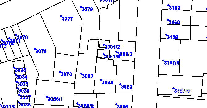 Parcela st. 3081/4 v KÚ Česká Lípa, Katastrální mapa