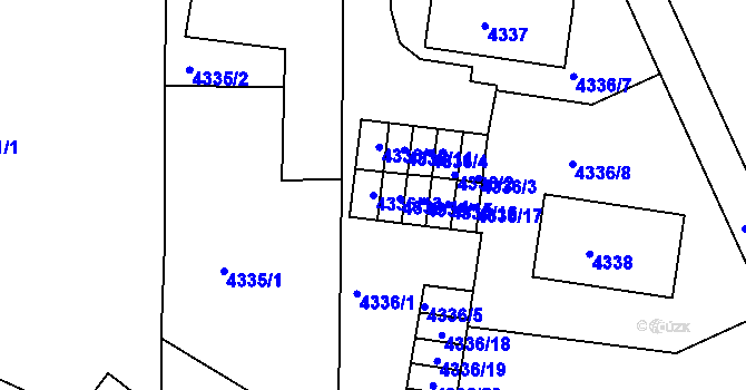 Parcela st. 4336/13 v KÚ Česká Lípa, Katastrální mapa
