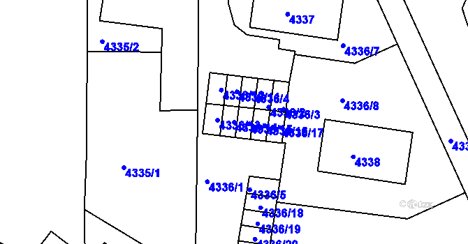 Parcela st. 4336/14 v KÚ Česká Lípa, Katastrální mapa