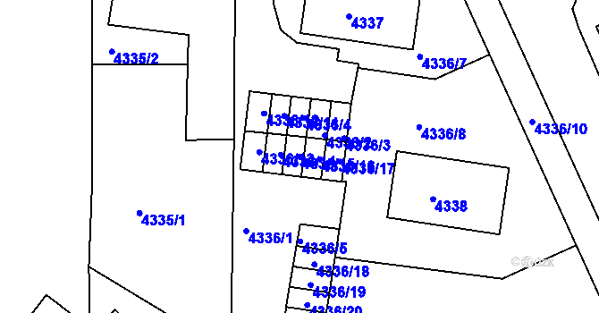 Parcela st. 4336/15 v KÚ Česká Lípa, Katastrální mapa