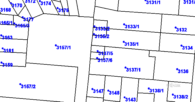 Parcela st. 3137/5 v KÚ Česká Lípa, Katastrální mapa