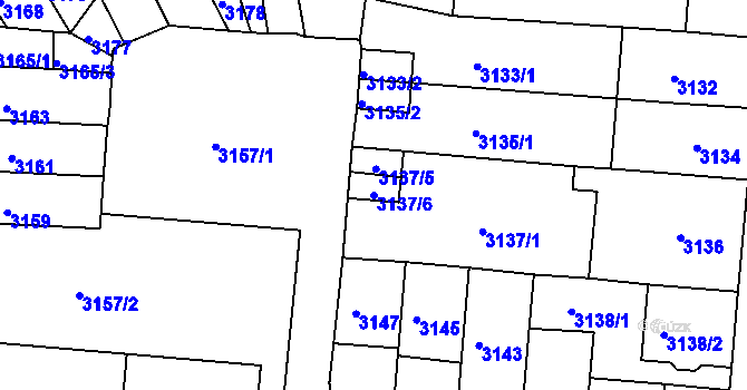 Parcela st. 3137/6 v KÚ Česká Lípa, Katastrální mapa