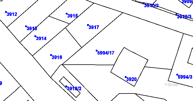 Parcela st. 5994/17 v KÚ Česká Lípa, Katastrální mapa