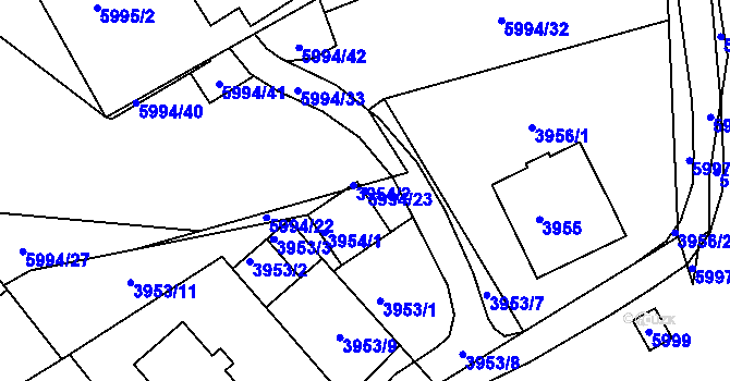 Parcela st. 5994/23 v KÚ Česká Lípa, Katastrální mapa