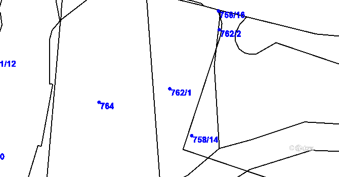 Parcela st. 762/1 v KÚ Česká Lípa, Katastrální mapa