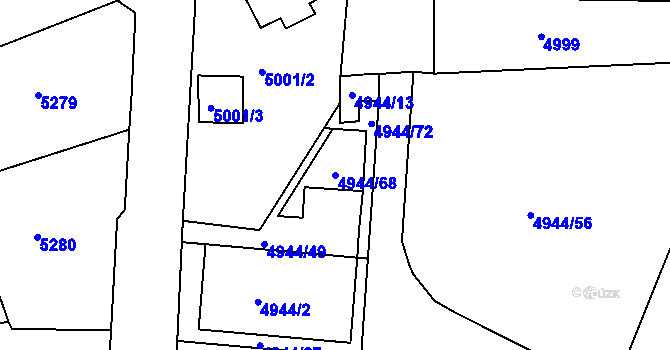 Parcela st. 4944/68 v KÚ Česká Lípa, Katastrální mapa