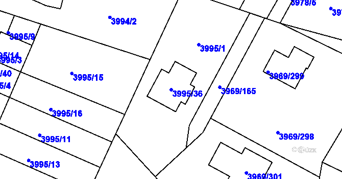 Parcela st. 3995/36 v KÚ Česká Lípa, Katastrální mapa