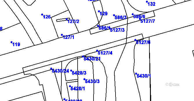 Parcela st. 5127/4 v KÚ Česká Lípa, Katastrální mapa