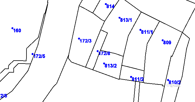 Parcela st. 172/8 v KÚ Česká Lípa, Katastrální mapa