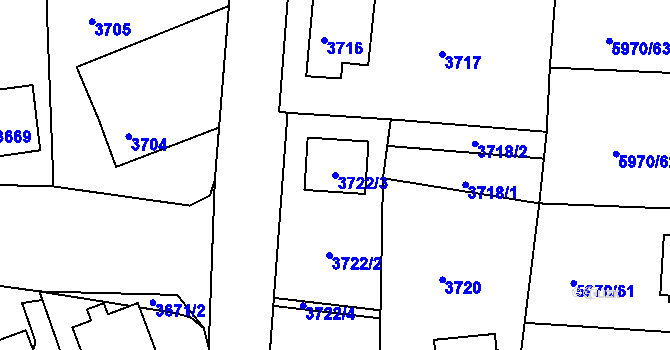 Parcela st. 3722/3 v KÚ Česká Lípa, Katastrální mapa