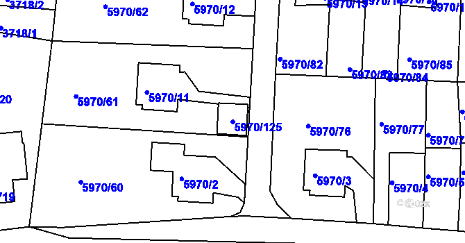 Parcela st. 5970/125 v KÚ Česká Lípa, Katastrální mapa