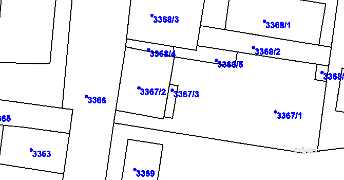 Parcela st. 3367/3 v KÚ Česká Lípa, Katastrální mapa
