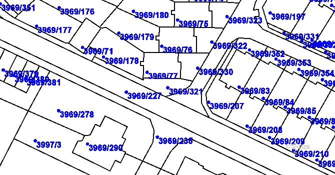 Parcela st. 3969/321 v KÚ Česká Lípa, Katastrální mapa