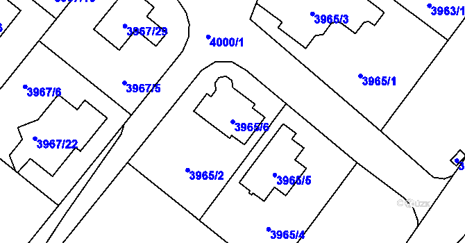 Parcela st. 3965/6 v KÚ Česká Lípa, Katastrální mapa