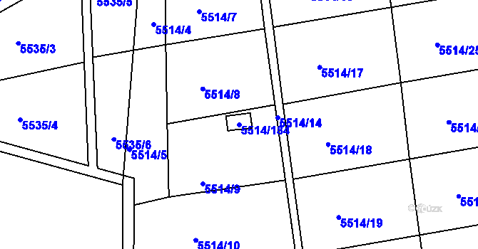 Parcela st. 5514/184 v KÚ Česká Lípa, Katastrální mapa