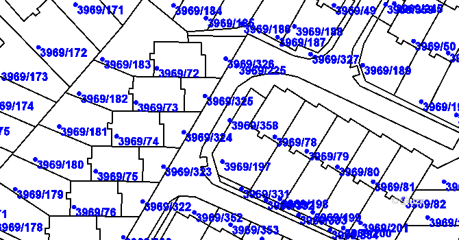 Parcela st. 3969/358 v KÚ Česká Lípa, Katastrální mapa