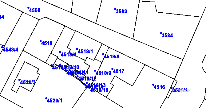 Parcela st. 4518/8 v KÚ Česká Lípa, Katastrální mapa