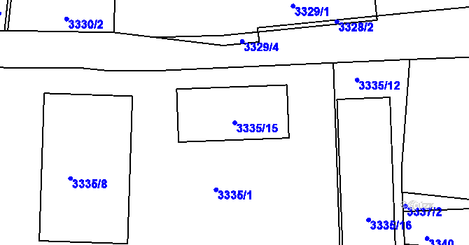 Parcela st. 3335/15 v KÚ Česká Lípa, Katastrální mapa