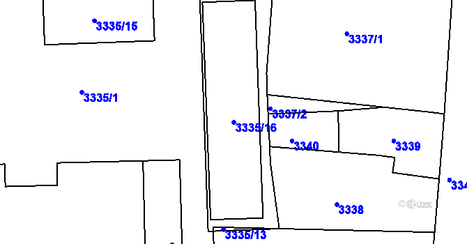 Parcela st. 3335/16 v KÚ Česká Lípa, Katastrální mapa