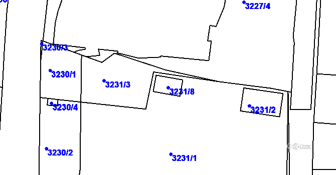 Parcela st. 3231/8 v KÚ Česká Lípa, Katastrální mapa
