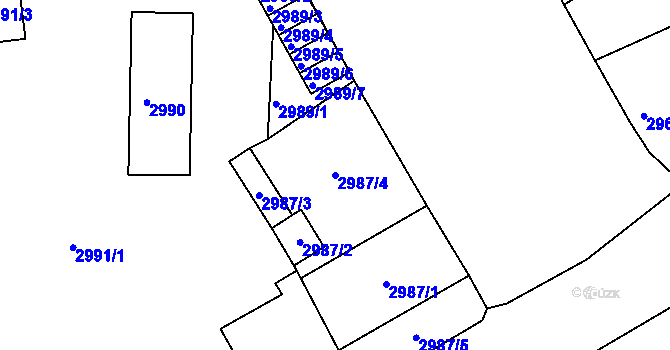 Parcela st. 2987/4 v KÚ Česká Lípa, Katastrální mapa