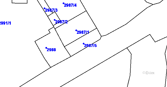 Parcela st. 2987/5 v KÚ Česká Lípa, Katastrální mapa
