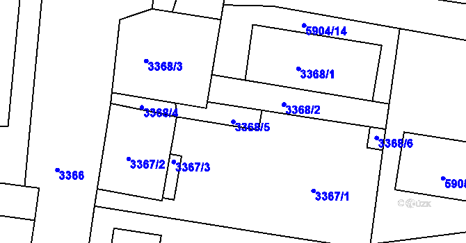 Parcela st. 3368/5 v KÚ Česká Lípa, Katastrální mapa