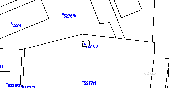 Parcela st. 5277/3 v KÚ Česká Lípa, Katastrální mapa