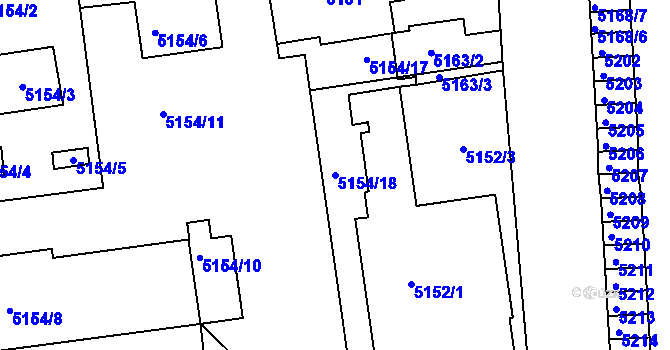 Parcela st. 5154/18 v KÚ Česká Lípa, Katastrální mapa