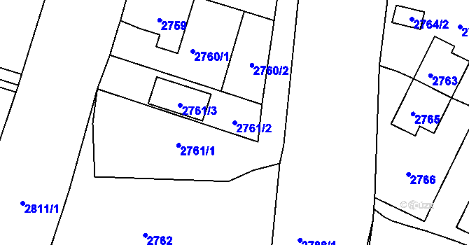 Parcela st. 2761/2 v KÚ Česká Lípa, Katastrální mapa