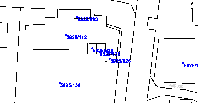 Parcela st. 5825/625 v KÚ Česká Lípa, Katastrální mapa