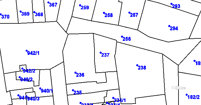 Parcela st. 237 v KÚ Česká Lípa, Katastrální mapa