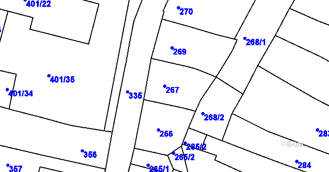 Parcela st. 267 v KÚ Česká Lípa, Katastrální mapa