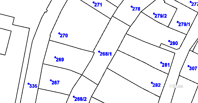 Parcela st. 268/1 v KÚ Česká Lípa, Katastrální mapa