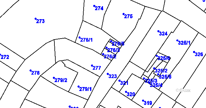 Parcela st. 276/2 v KÚ Česká Lípa, Katastrální mapa