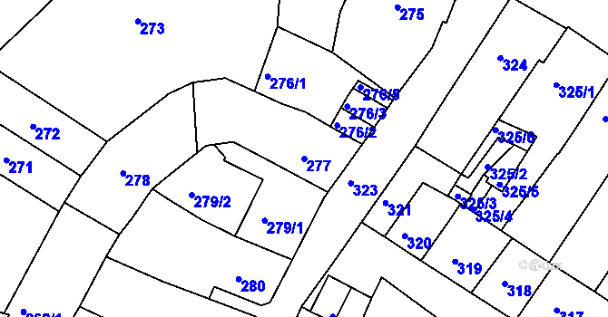 Parcela st. 277 v KÚ Česká Lípa, Katastrální mapa