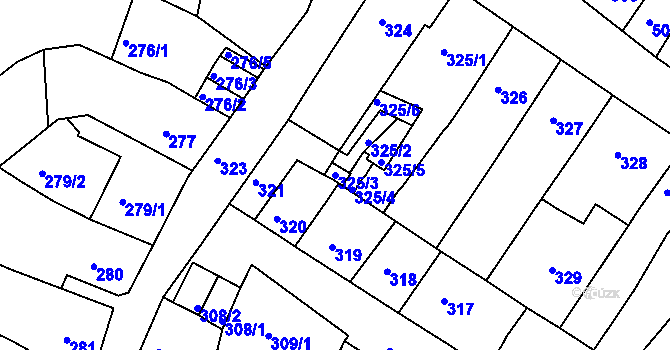 Parcela st. 325/3 v KÚ Česká Lípa, Katastrální mapa