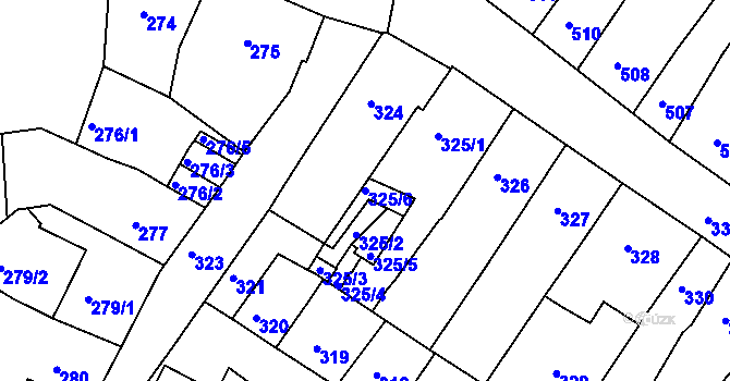 Parcela st. 325/6 v KÚ Česká Lípa, Katastrální mapa