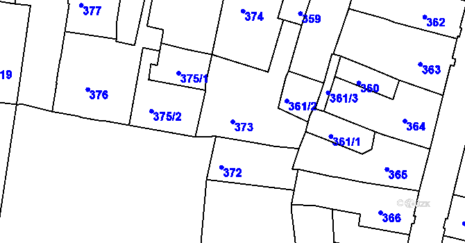 Parcela st. 373 v KÚ Česká Lípa, Katastrální mapa