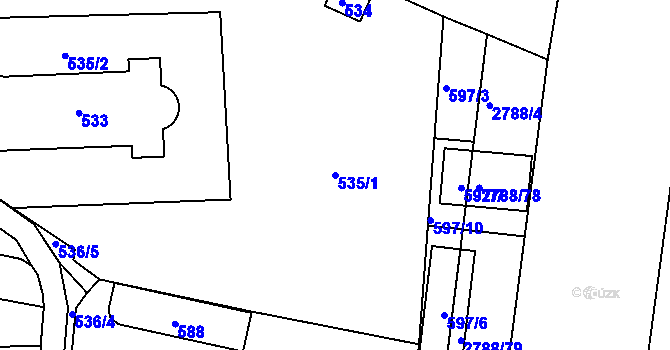 Parcela st. 535/1 v KÚ Česká Lípa, Katastrální mapa