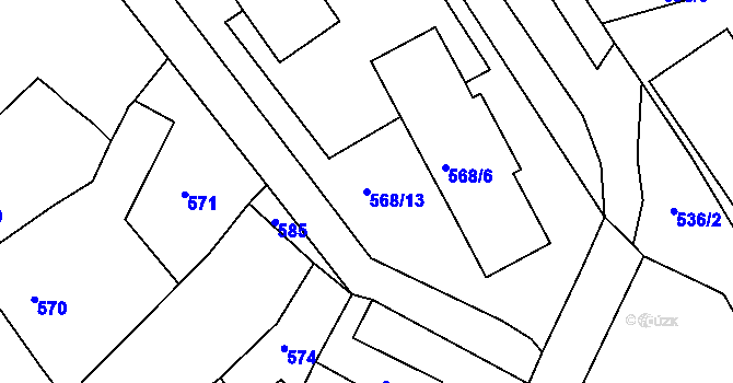 Parcela st. 568/13 v KÚ Česká Lípa, Katastrální mapa