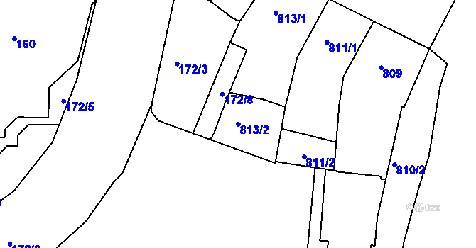 Parcela st. 813/2 v KÚ Česká Lípa, Katastrální mapa