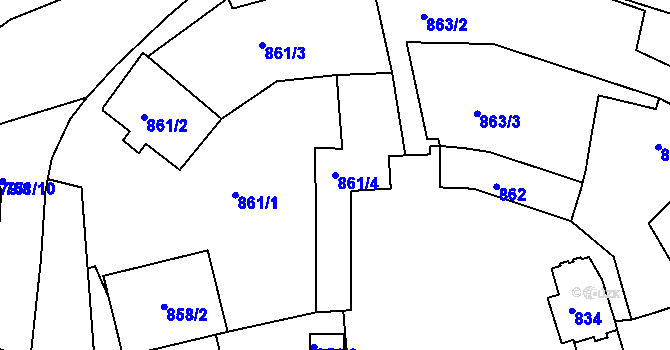 Parcela st. 861/4 v KÚ Česká Lípa, Katastrální mapa