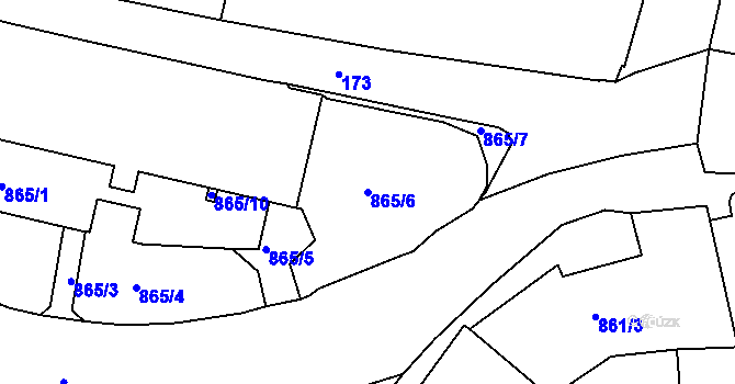 Parcela st. 865/6 v KÚ Česká Lípa, Katastrální mapa