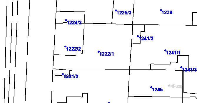 Parcela st. 1222/1 v KÚ Česká Lípa, Katastrální mapa