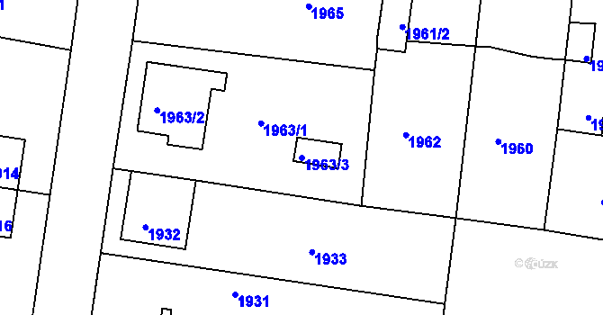 Parcela st. 1963/3 v KÚ Česká Lípa, Katastrální mapa