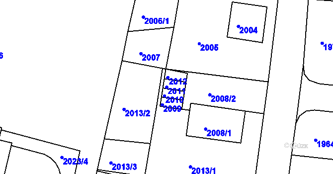 Parcela st. 2011 v KÚ Česká Lípa, Katastrální mapa
