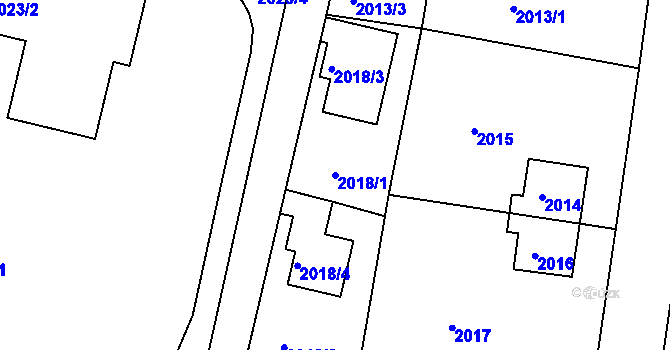 Parcela st. 2018/1 v KÚ Česká Lípa, Katastrální mapa